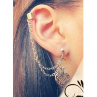 Кафф "Ажурное сердце". Серебряная цепочка 