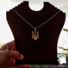 Кулон "Герб України великий. Тризуб 39*22 мм". Колір срібло. На ланцюжку