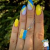 Кулон Прапор України 18*13 мм. Xuping покриття родієм та емаллю 